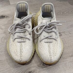 Yeezy Athletic Knit Sneakers in Cream and Light Yellow Sole
